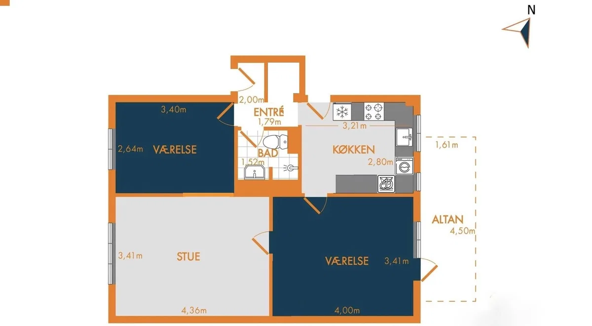 3V andel på Indre Vesterbro, 75 m² m/ altan – bytte søges