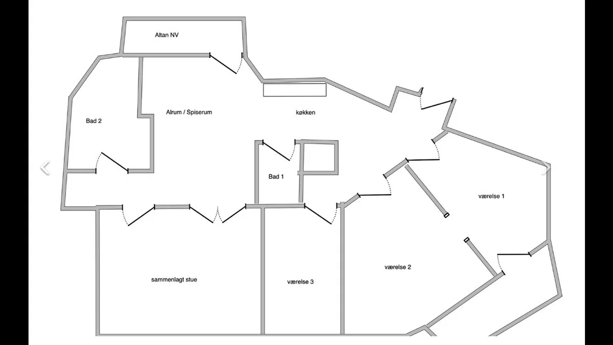 156 m2 andel ved Værnedamsvej med 2 altaner, 4. etage