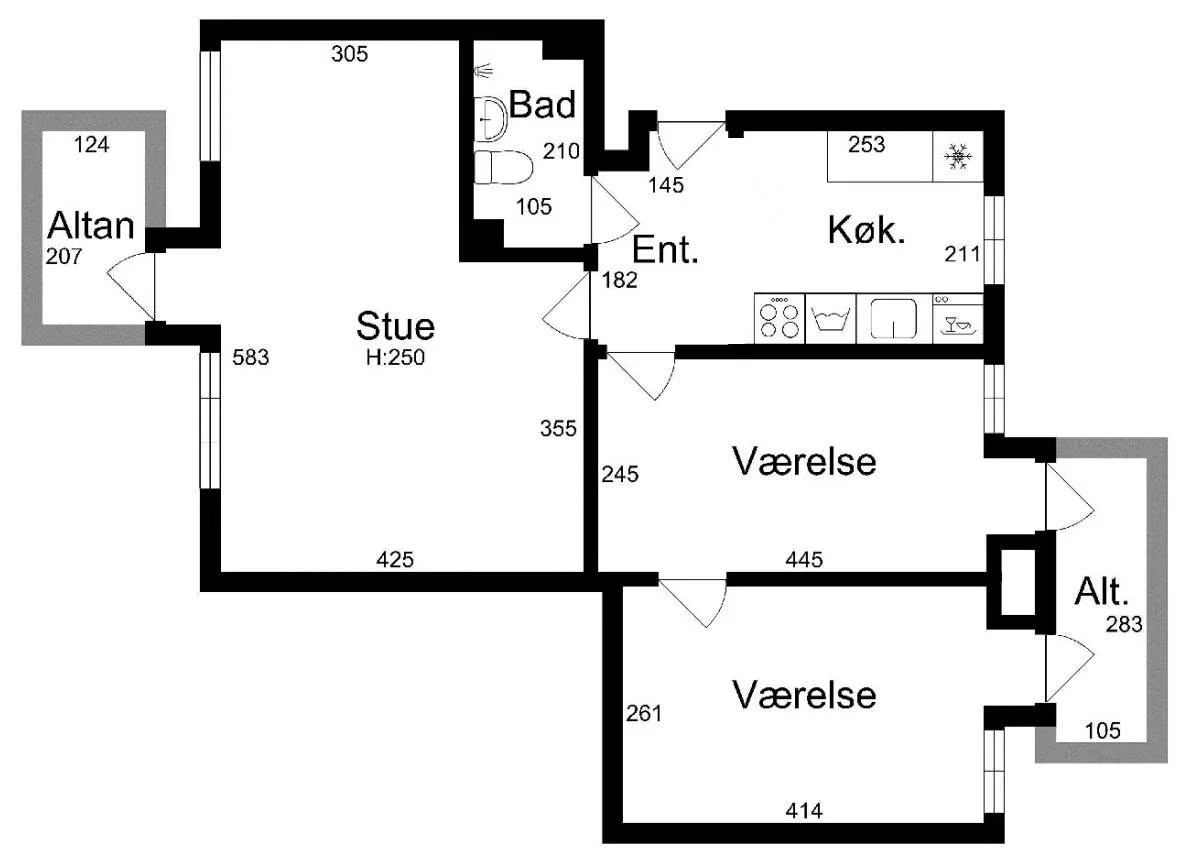 74 m² andel i Søborg med 2 altaner – lav ydelse