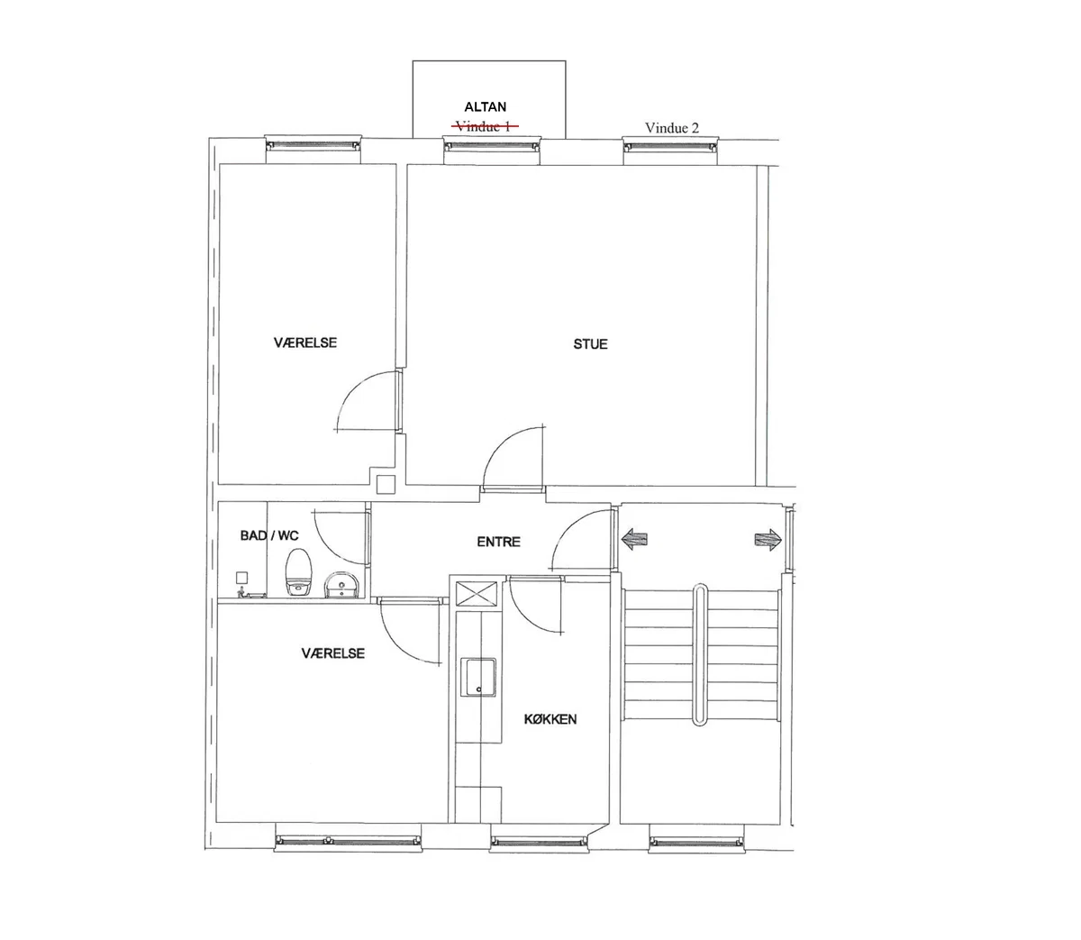 Billig og rummelig 3-værelses med altan ønskes byttet til større