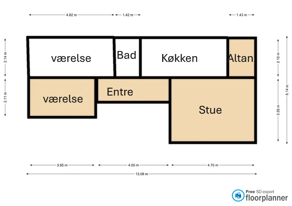 3 værelses 72 m2 pæn velhold lejlighed med lille altan