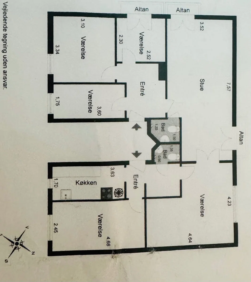 Stor 128 m² andelsbolig m. 4 altaner i Valby (Landlystvej, st.)