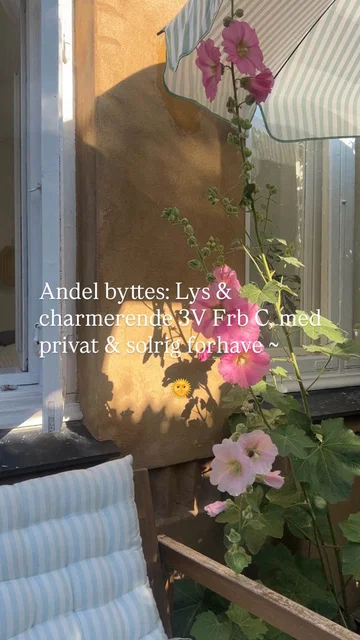 3V andel m. forhave i Frederiksberg C – bytte søges