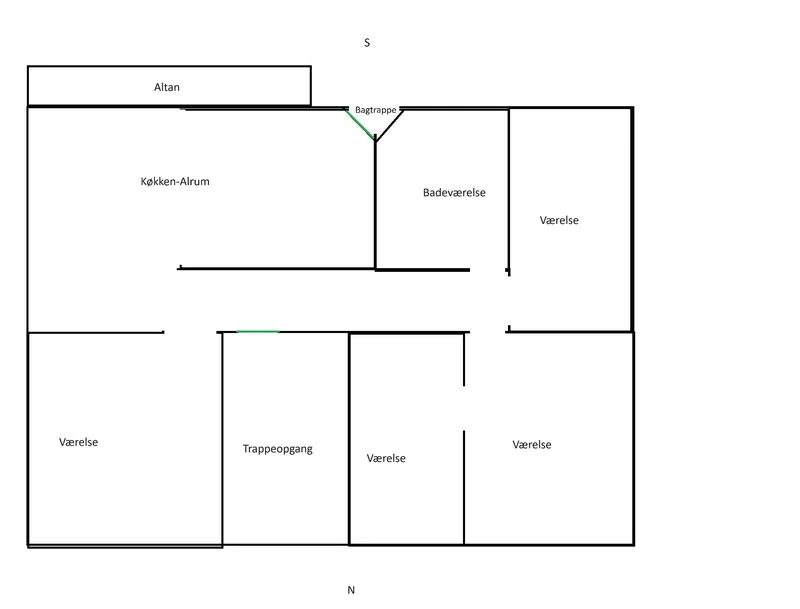 Stor herskabslejlighed med stor altan og i roligt område