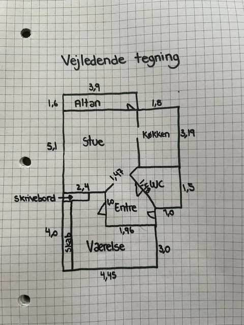 57 m² 2-vær. andel med altan i Rødovre – 1. sal