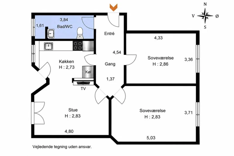 Herskabs-andelslejlighed på Indre Østerbro, 101 m²