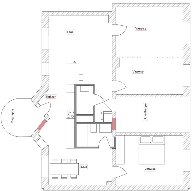 Nyistandsat ejendom centralt i København. Ekstremt stille nabolag.