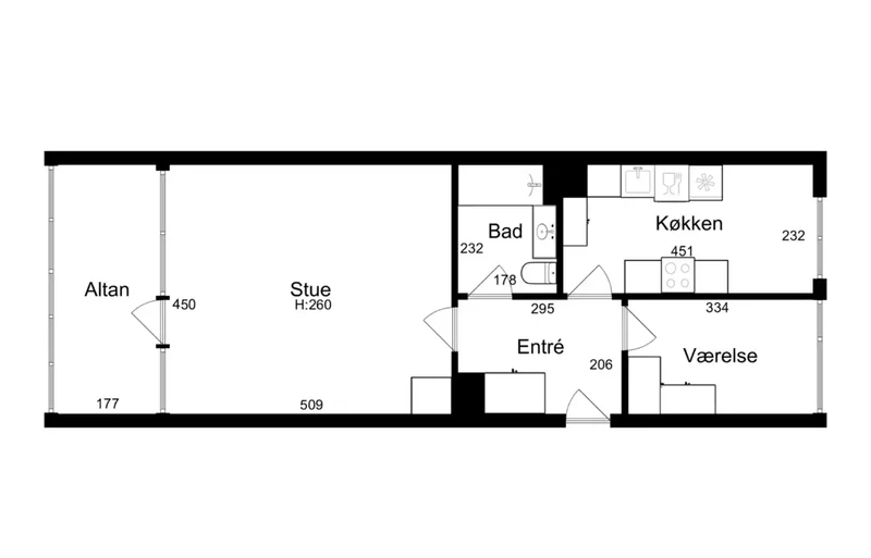Spændende 2V-andelsbolig (70m2) med vild udsigt og lukket altan
