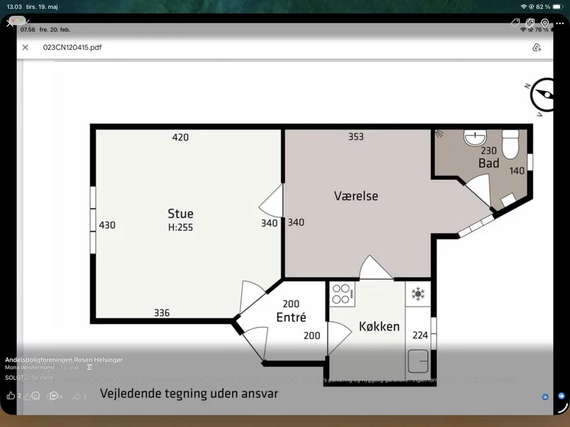 2-værelses andel, 61 m², stuen – Rosenkildevej 9, Helsingør