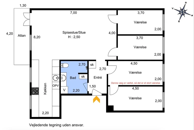 Lys 4-værelses andelsbolig med stor altan i Hedehusene – 99 m²
